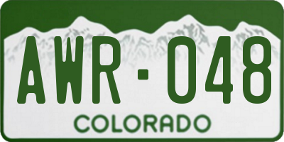 CO license plate AWR048