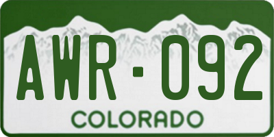 CO license plate AWR092