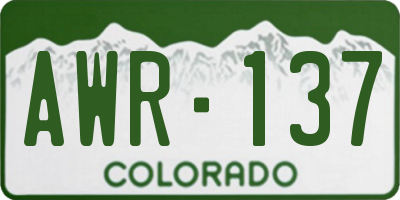 CO license plate AWR137