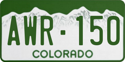 CO license plate AWR150