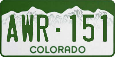 CO license plate AWR151