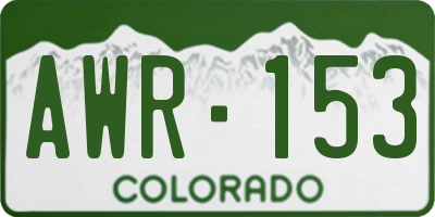 CO license plate AWR153