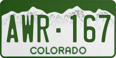 CO license plate AWR167