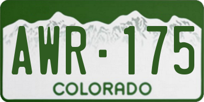 CO license plate AWR175