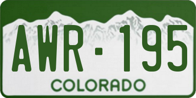 CO license plate AWR195