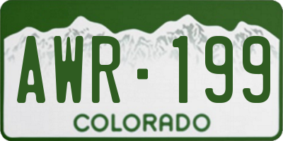 CO license plate AWR199