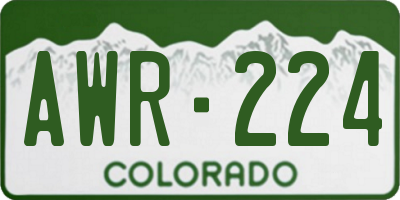 CO license plate AWR224