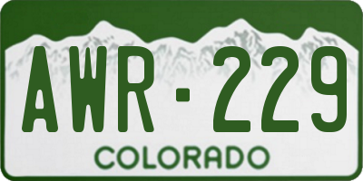 CO license plate AWR229