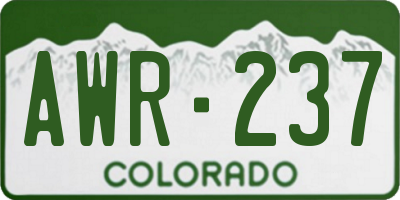 CO license plate AWR237