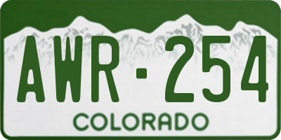 CO license plate AWR254