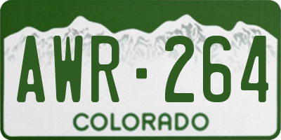 CO license plate AWR264