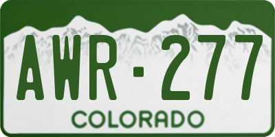 CO license plate AWR277