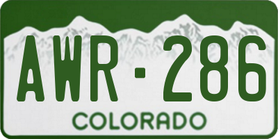 CO license plate AWR286