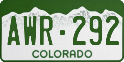 CO license plate AWR292