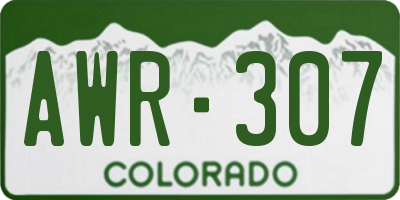 CO license plate AWR307