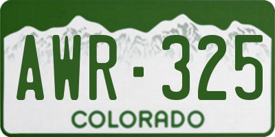 CO license plate AWR325