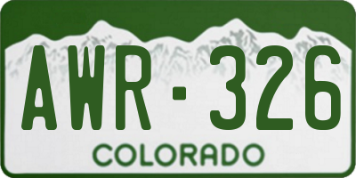 CO license plate AWR326