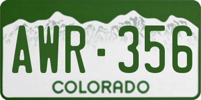 CO license plate AWR356