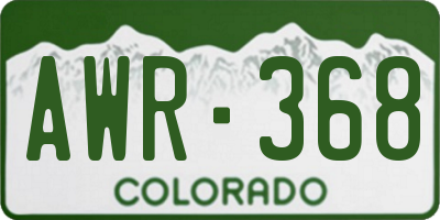 CO license plate AWR368