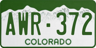 CO license plate AWR372