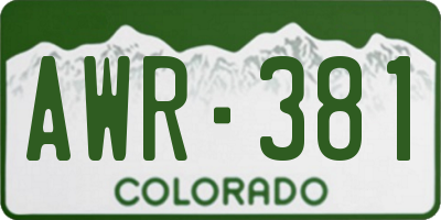 CO license plate AWR381