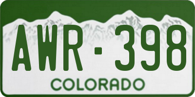 CO license plate AWR398