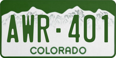 CO license plate AWR401