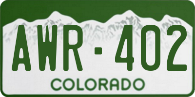 CO license plate AWR402