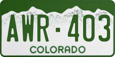 CO license plate AWR403