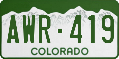 CO license plate AWR419