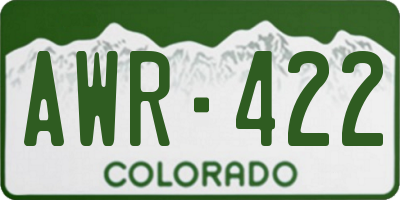 CO license plate AWR422