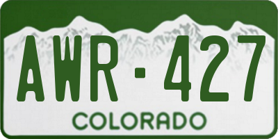 CO license plate AWR427