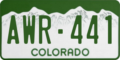 CO license plate AWR441