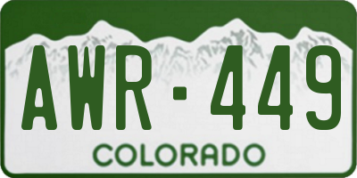 CO license plate AWR449