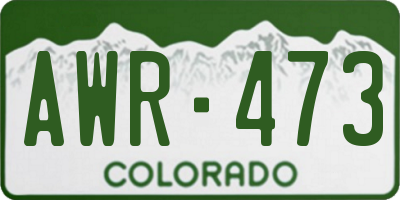 CO license plate AWR473