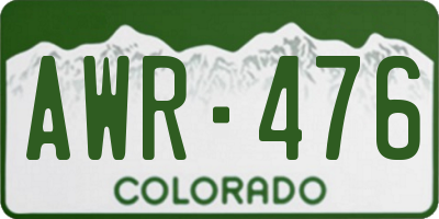 CO license plate AWR476