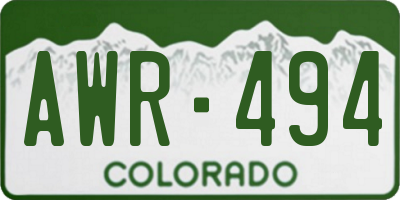 CO license plate AWR494