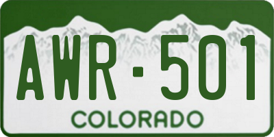 CO license plate AWR501