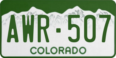 CO license plate AWR507