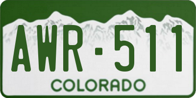 CO license plate AWR511