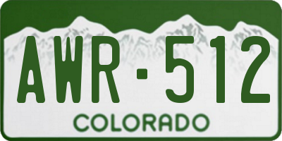 CO license plate AWR512