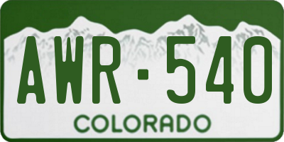 CO license plate AWR540