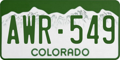 CO license plate AWR549