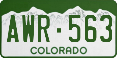 CO license plate AWR563