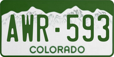 CO license plate AWR593