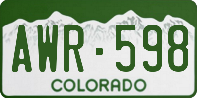 CO license plate AWR598