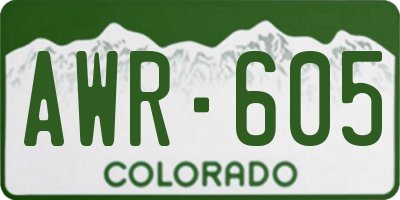 CO license plate AWR605