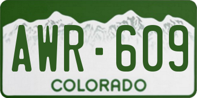 CO license plate AWR609