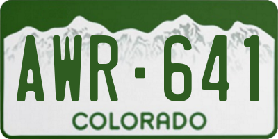 CO license plate AWR641