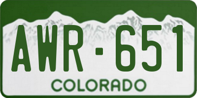 CO license plate AWR651